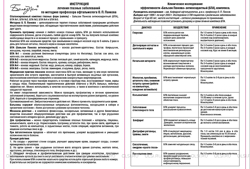 Бальзам Панкова антиоксидантный (БПА №5)